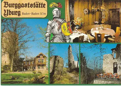 Baden-Baden Burggaststätte Yburg nglWerbekarte C9863