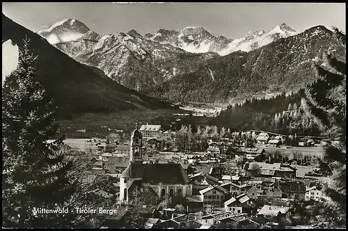 Mittenwald - Panorama mit Tiroler Bergen gl1962 138.006