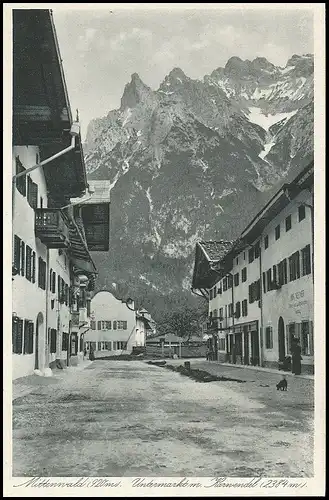 Mittenwald - Unterer Markt gegen Karwendel ngl 138.029