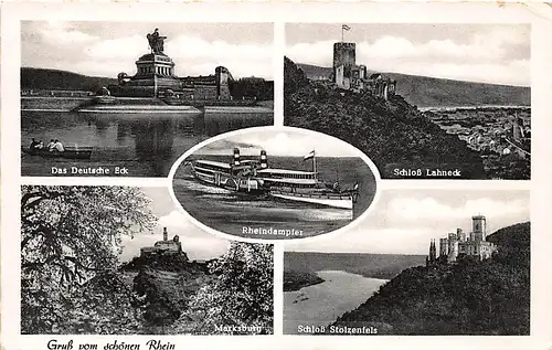 Koblenz Deutsches Eck Schloss Lahneck Marksburg Stolzenfels glca.1940 146.108