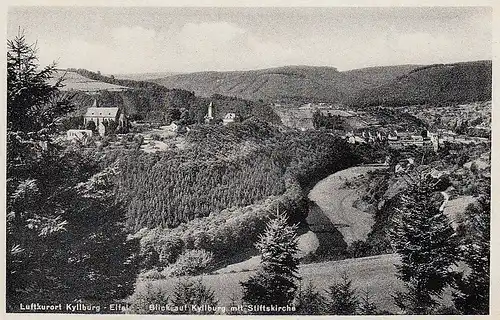 Luftkurort Kyllburg Eifel Blick af Kyllburg mit Stiftskirche ngl D1126