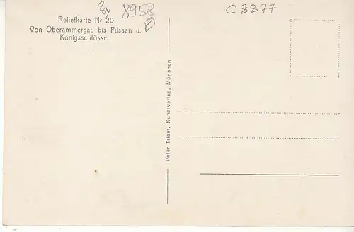 Von Oberammergau bis Füssen Reliefkarte ngl C8877