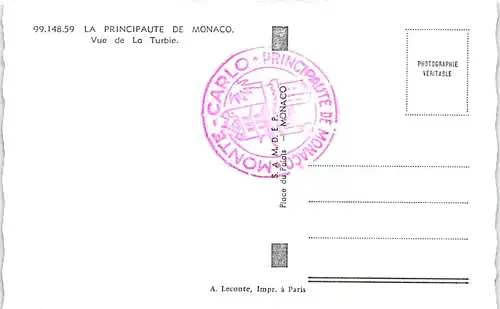 Monte Carlo Vue de La Turbie ngl 143.166