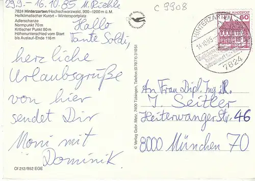 Hinterzarten Schwarzwald Die Adlerschanze gl1985 C9908