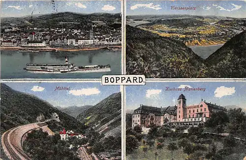 Boppard Vierseenplatz Mühltal Kurhaus Marienberg Panorama gl1919 146.198