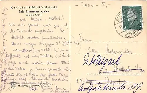 Stuttgart Schloss Solitude gl1931 141.154