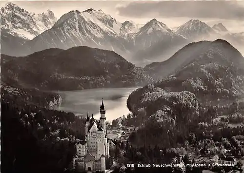 Schloss Neuschwanstein mit Alpsee und Schwansee ngl 143.273