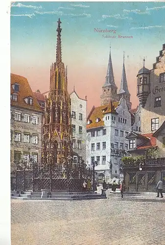 Nürnberg Schöner Brunnen gl1916 C8944