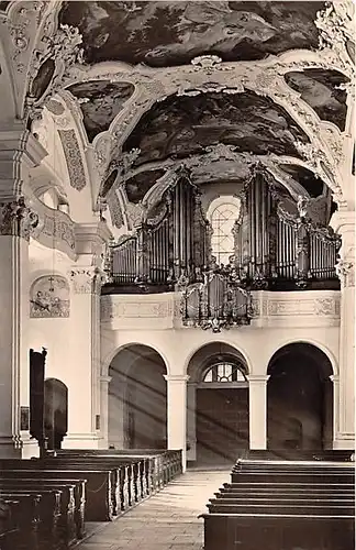 Beuron Erzabtei Inneres der Kirche Blick zur Orgel gl1960 143.836