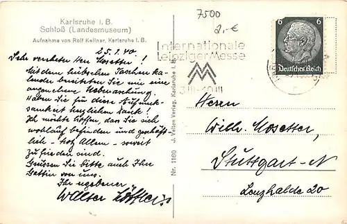 Karlsruhe Blick zum Schloss gl1940 140.610