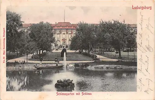 Ludwigsburg Schlossgarten mit Schloss gl1904 141.582