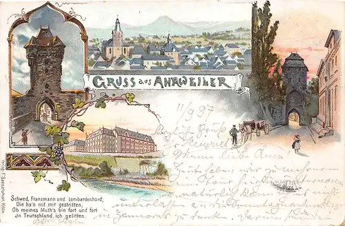 Ahrweiler Litho Partien Panorama gl1897 146.414