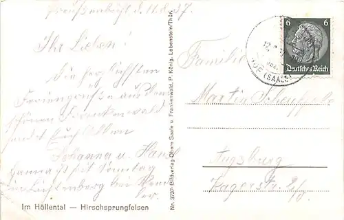 Im Höllental Hirschsprungfelsen gl1937 143.580