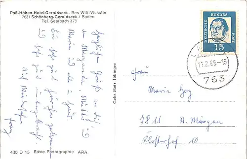 Schönberg-Geroldseck Pass-Höhen-Hotel Geroldseck gl1965 140.769