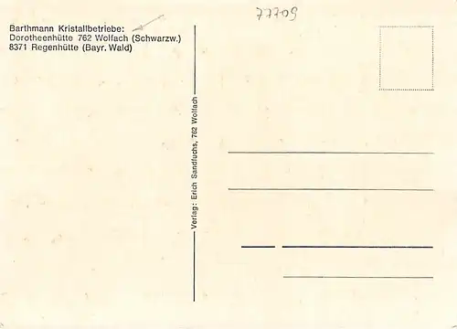 Barthmann Kristallbetriebe: Dorotheenhütte/Regenhütte ngl 140.814