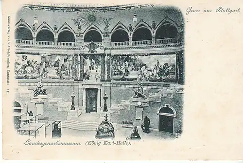 Stuttgart Landesgewerbe-Museum König Karl-Halle um 1900 ngl D0078