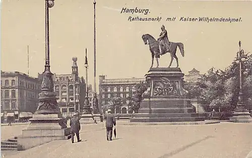 Hamburg Rathausmarkt mit Kaiser Wilhelmdenkmal ngl 144.853