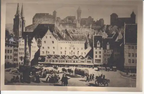 Nürnberg Marktplatz mit Burgpanorama gl1947 217.099
