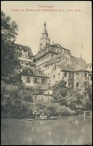 Tübingen Partie am Neckar mit Hölderlinsturm und Alter Aula ngl 139.836