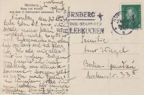 Nürnberg Burg von Westen gl1931 216.896