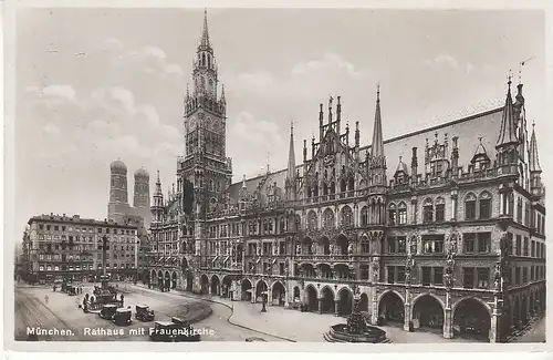 München Rathaus mit Frauenkirche gl1932 C8869