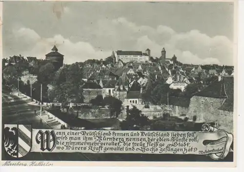 Nürnberg Blick vom Hallertor zur Burg gl1942 217.128