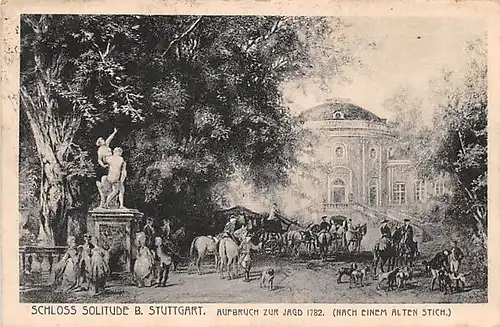 Stuttgart Schloss Solitude Aufbruch zur Jagd 1782 gl1927 141.175