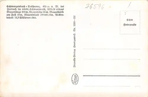 Forbach im Murgtal Schwarzenbachtalsperre ngl 140.503