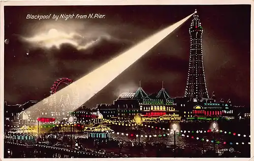 England: Blackpool by Night from N. Pier gl1930 147.122