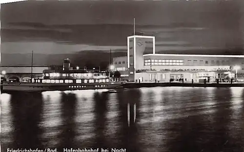 Friedrichshafen a.B. Hafenbahnhof bei Nacht gl1955 144.777