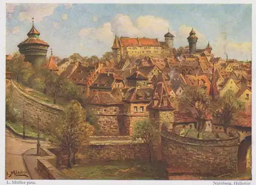 Nürnberg Blick vom Hallertor zur Burg ngl 217.179