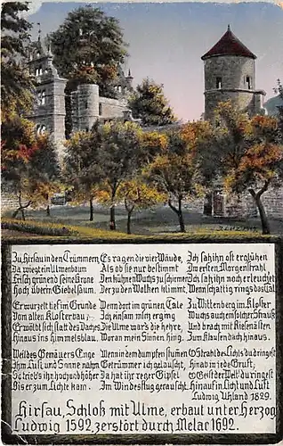 Hirsau Schloss mit Ulme und Uhland-Gedicht ngl 142.078