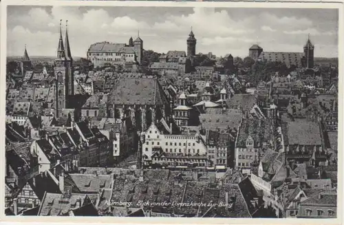 Nürnberg Blick von der Lorenzkirche zur Burg ngl 217.113