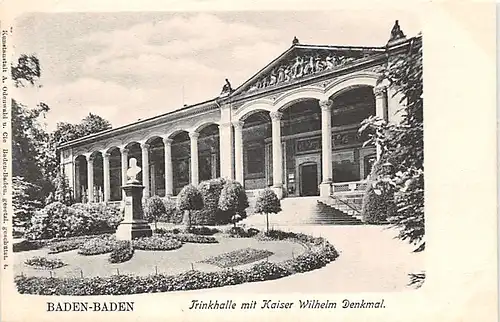 Baden-Baden Trinkhalle mit Kaiser Wilhelm Denkmal ngl 140.744