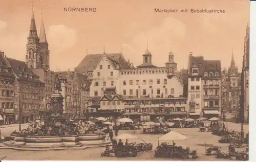 Nürnberg Marktplatz mit Sebalduskirche ngl 217.010