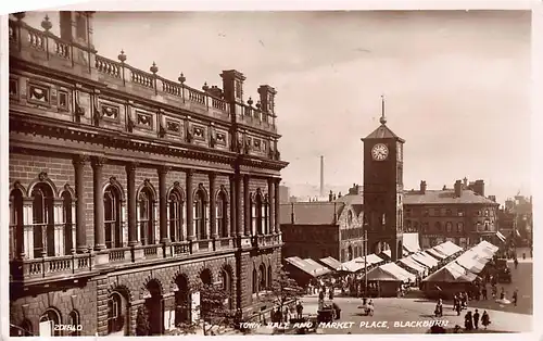 England: Blackburn - Town Hall and Market Place gl1951 146.750