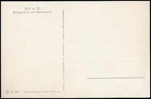 Ulm a.D. Metzgerturm mit Stadtmauer ngl 140.091