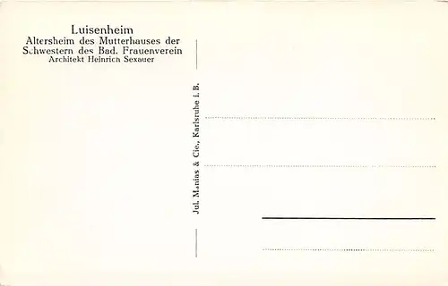 Karlsruhe Luisenheim Altersheim des Mutterhauses ngl 140.574