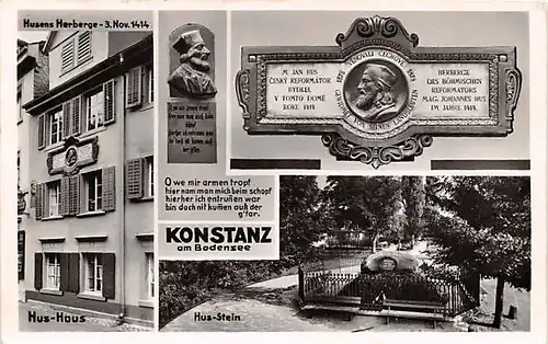 Konstanz a.B. Hus-Haus Hus-Stein Husens Herberge gl1953 140.989