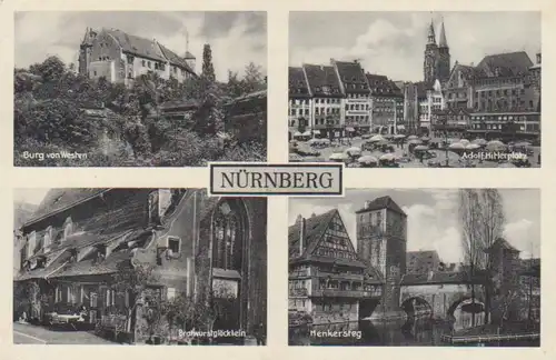 Nürnberg Burg Marktplatz Bratwurstglöcklein Henkersteg gl1936 217.140