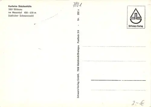 Wittnau im Hexental Kurheim Stöckenhöfe ngl 142.508