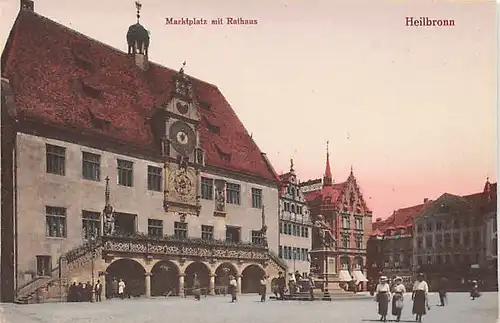 Heilbronn a.N. Marktplatz mit Rathaus ngl 141.877