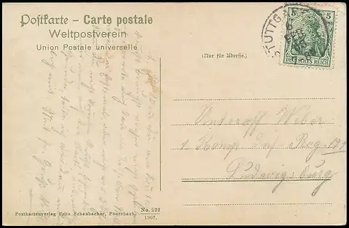 Stuttgart Partie am Schlossplatz mit Musikpavillon gl1908 140.349