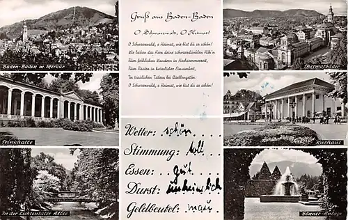 Baden-Baden Teilansichten Mehrbildkarte gl1958 140.706