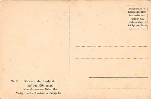 Blick von der Hochbahn auf den Königssee ngl 144.197