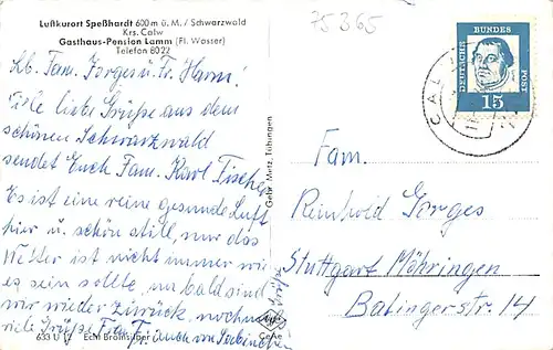 Spesshardt/Schwarzwald Teilansichten gl1963 141.988