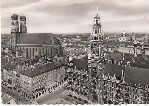 München Rathaus und Frauenkirche gl1955 C8963