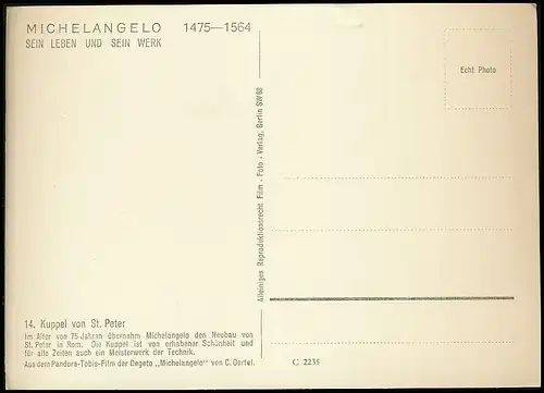 Michelangelo: 14. Kuppel von St. Peter ngl 140.403