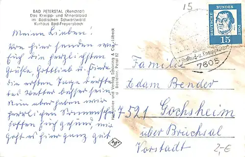 Bad Peterstal Kurhaus Bad-Freyersbach glca.1965 140.792