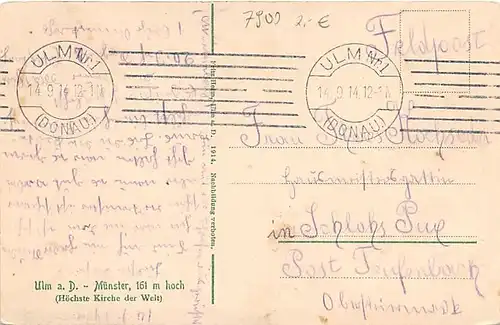 Ulm a.D. Münster feldpgl1914 142.767
